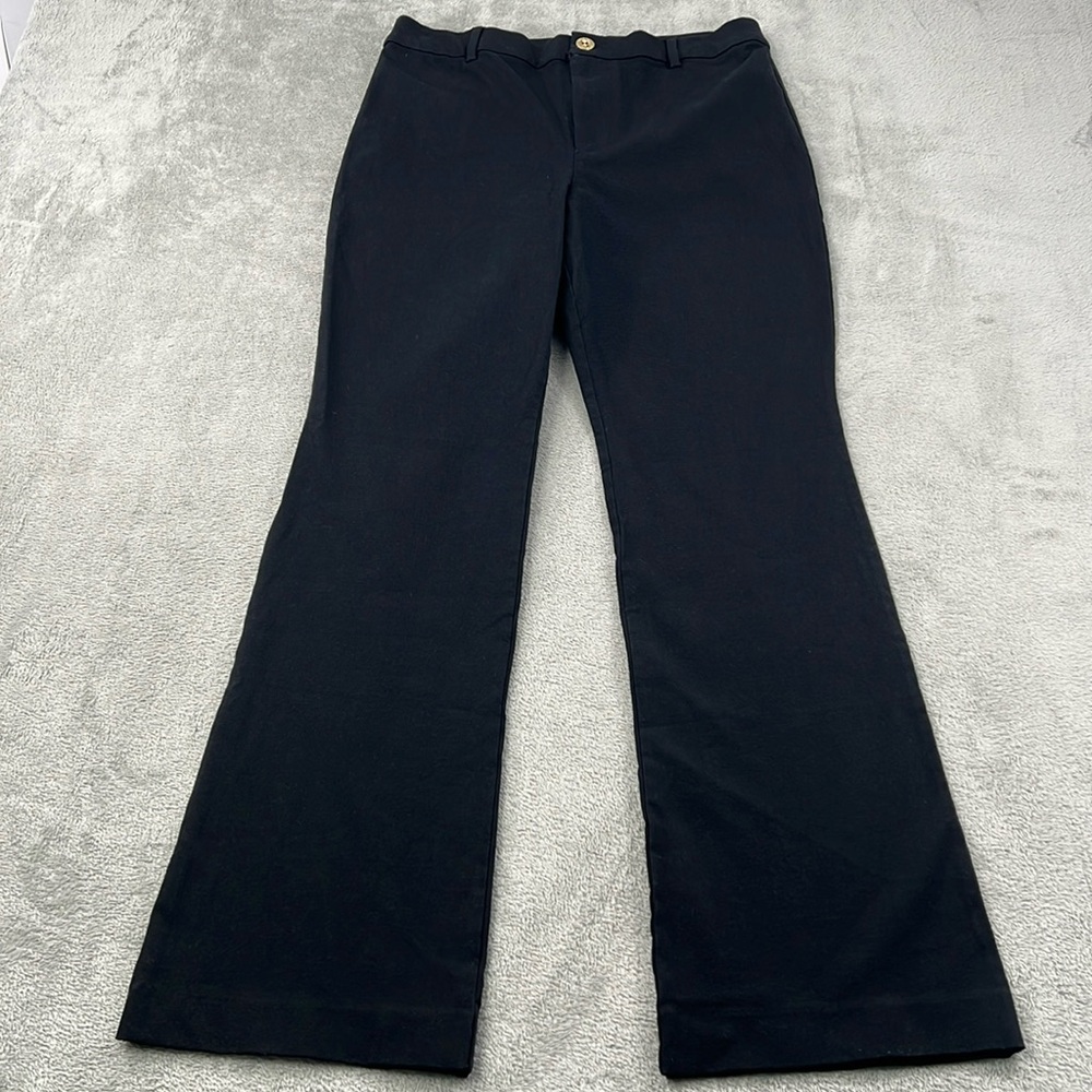 NEW Lilly Pulitzer 12, Black Kidman Bi Stretch Pant Flare Dress Pants (Flaws)